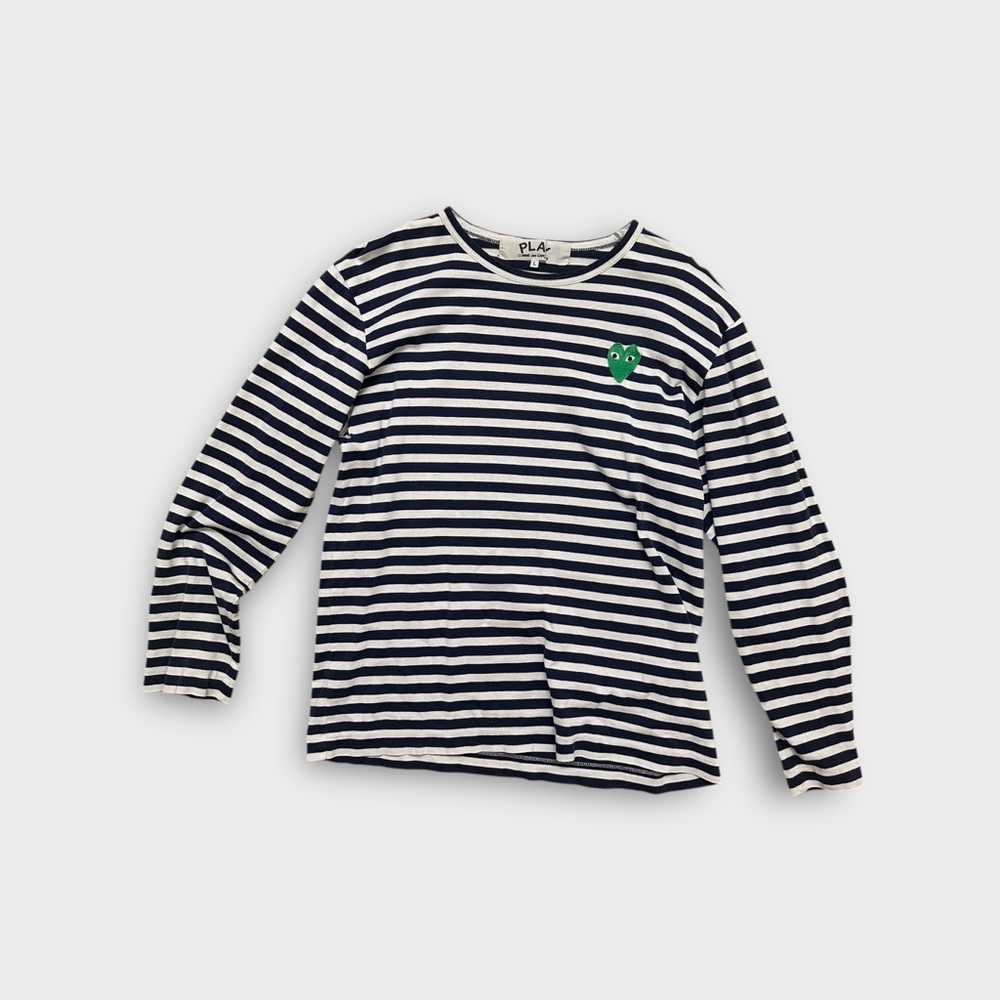 Striped Navy and White Long Sleeve Shirt